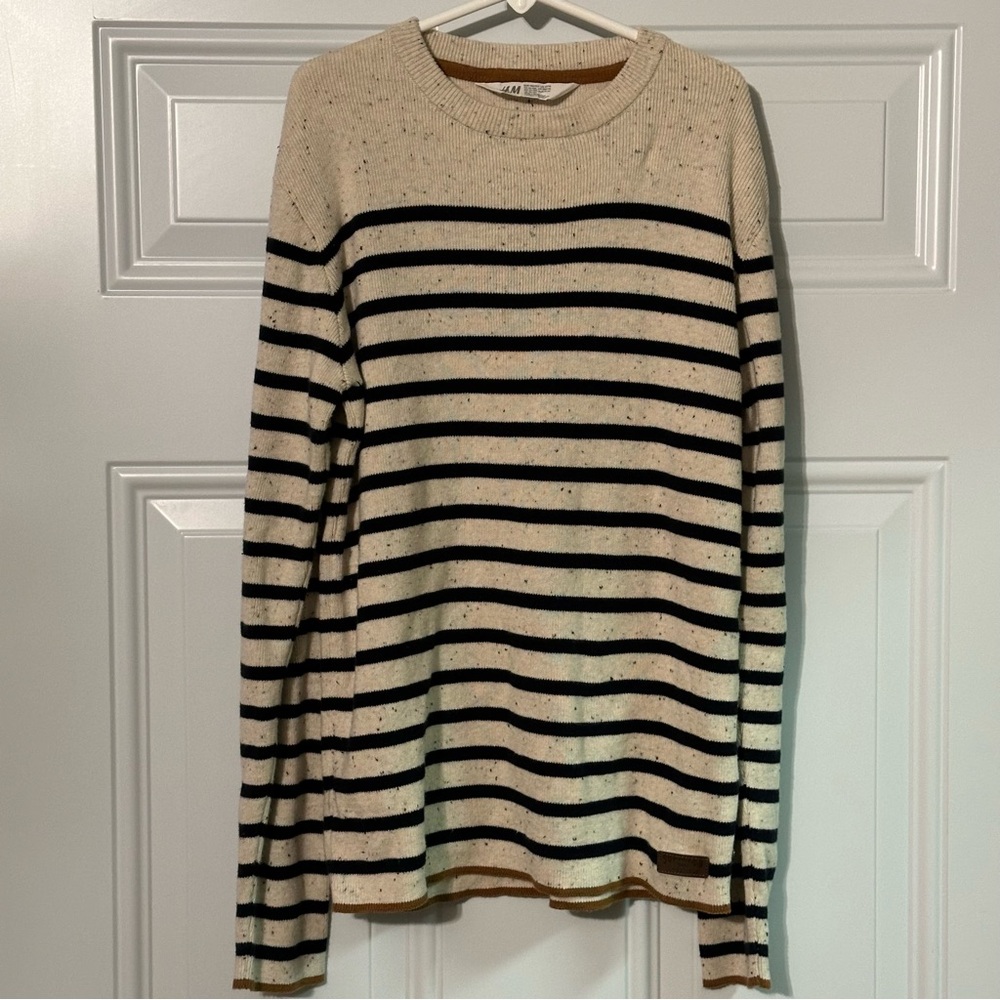 H&M Girl Black & White Stripped Sweater Kids Size 12/14